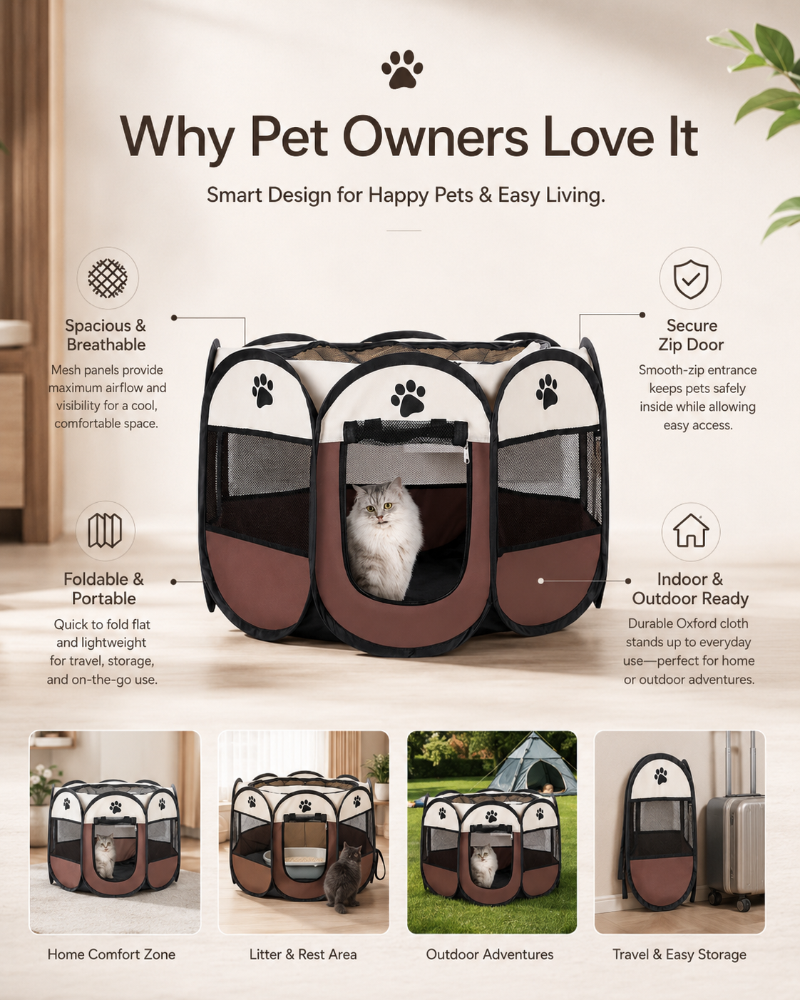 🔥 50% OFF 🐾 Summer Pet Portable Playpen – Breathable Mesh, Foldable Design & Indoor/Outdoor Comfort ✨