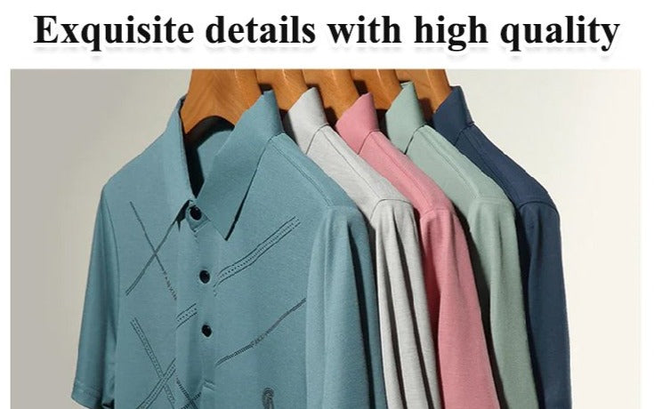 👕❄️50% OFF NOW!💧 Men's Ice Silk Stretch Shirt – Waterproof, Quick-Dry & Eco-Friendly – Cool Breathable Tech Fabric Shirt 🌿