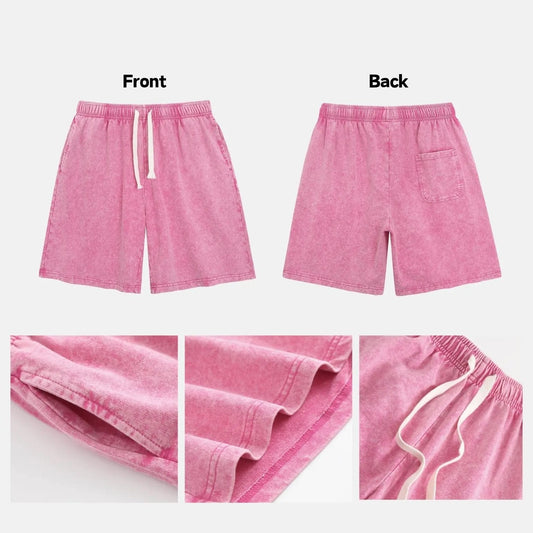Women's Soft Cotton Blend Washed Floral Shorts, Casual Summer Travel Streetwear Bottoms