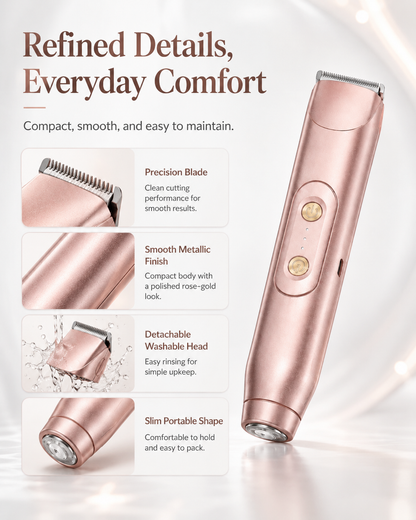 🚨 Pink GONE !! ACT FAST ⚡Bikini Trimmer for Women, Electric Shaver and Razor Rechargeable 2-in-1 Body and Facial Epilator, Underarms and Legs, IPX7 Waterproof