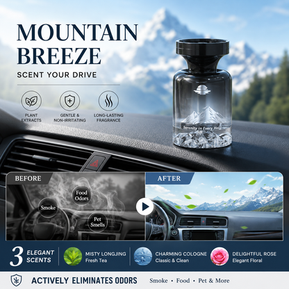 🚗 50% OFF NOW! 🌿 Long-Lasting Car Air Freshener – Natural plant extracts & eliminates smoke – Weeks of freshness, mountain design – perfect for pet owners or daily commuters 💨✨