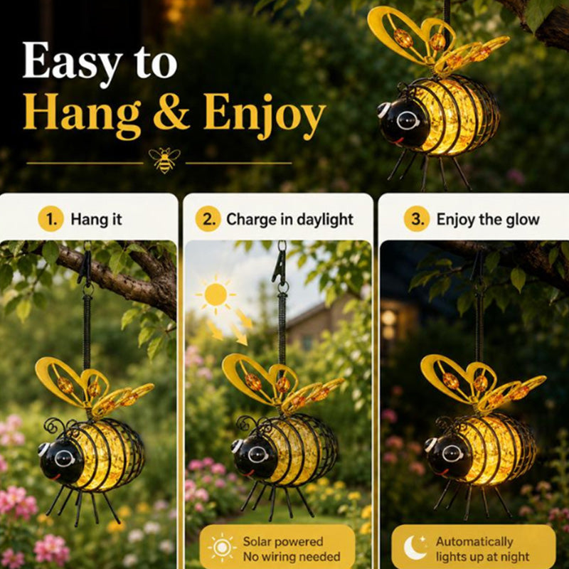 ⏰🔥LIMITED TIME 50% OFF!🔥50K+ SOLD!   🐝Outdoor Hanging Solar Bee Light - Perfect Gift For Plant Lovers Moms Or Literally Anyone Who Smiles❤️