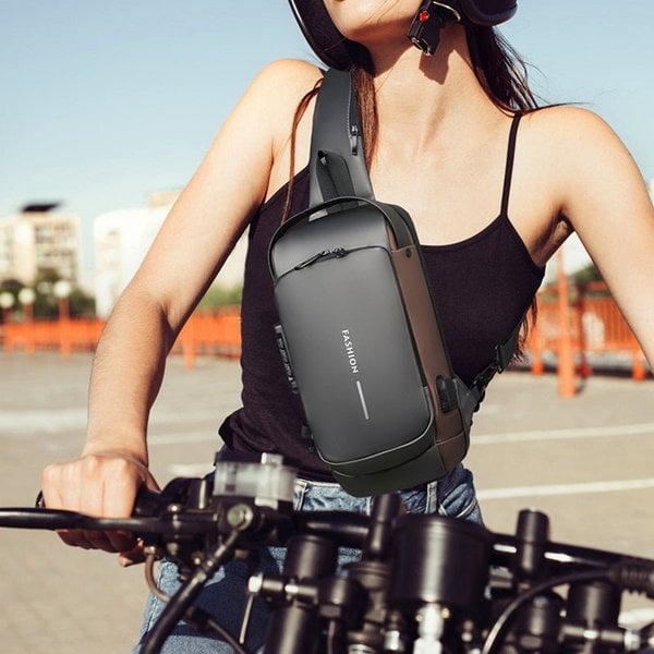 🎒 LIMITED-TIME 50% OFF! ✨ Anti-Theft Unisex Crossbody Sling Bag – Hard Shell, Waterproof, USB Charging, RFID Blocking 🔒