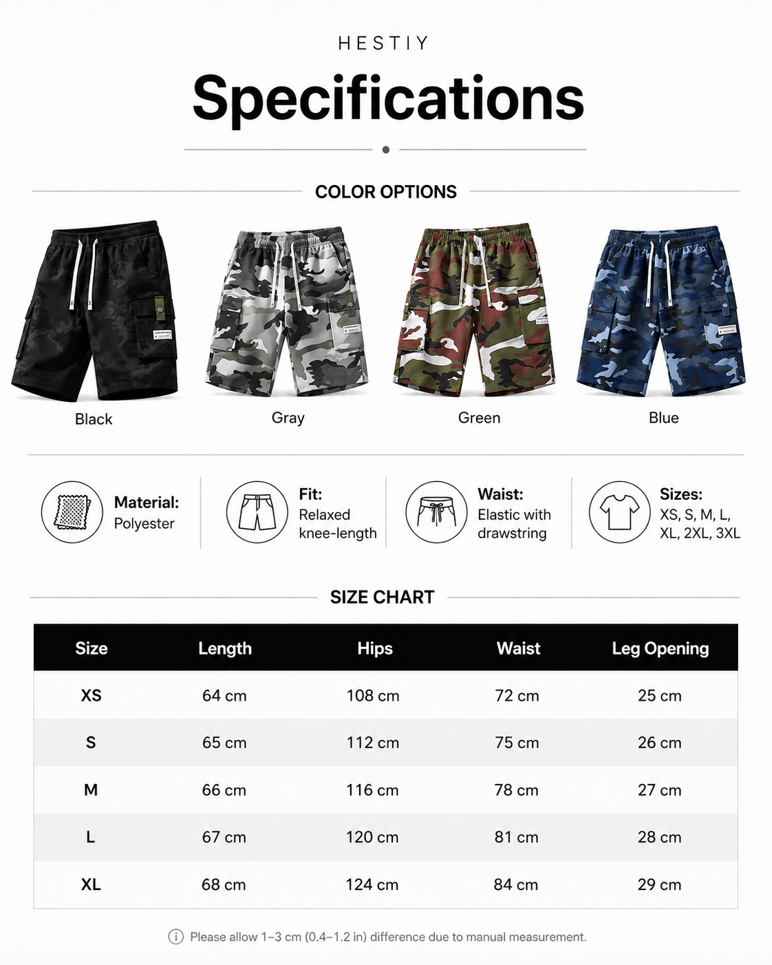 💐69% OFF! Men‘s Camo Cargo Shorts – Multi-Pocket & Lightweight for Adventure 🏕️🔥【Limited Offer】