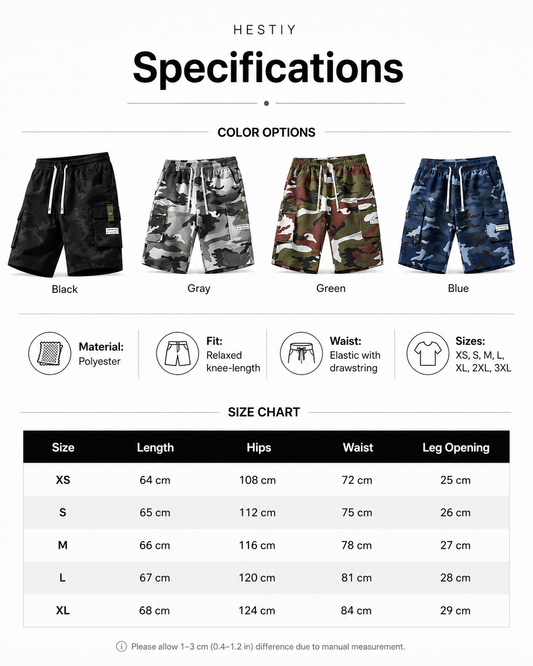 💐69% OFF! Men‘s Camo Cargo Shorts – Multi-Pocket & Lightweight for Adventure 🏕️🔥【Limited Offer】