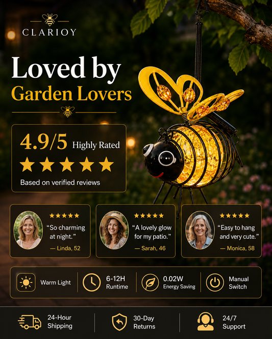 ⏰🔥LIMITED TIME 50% OFF!🔥50K+ SOLD!   🐝Outdoor Hanging Solar Bee Light - Perfect Gift For Plant Lovers Moms Or Literally Anyone Who Smiles❤️