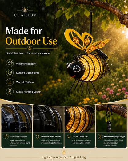 ⏰🔥LIMITED TIME 50% OFF!🔥50K+ SOLD!   🐝Outdoor Hanging Solar Bee Light - Perfect Gift For Plant Lovers Moms Or Literally Anyone Who Smiles❤️
