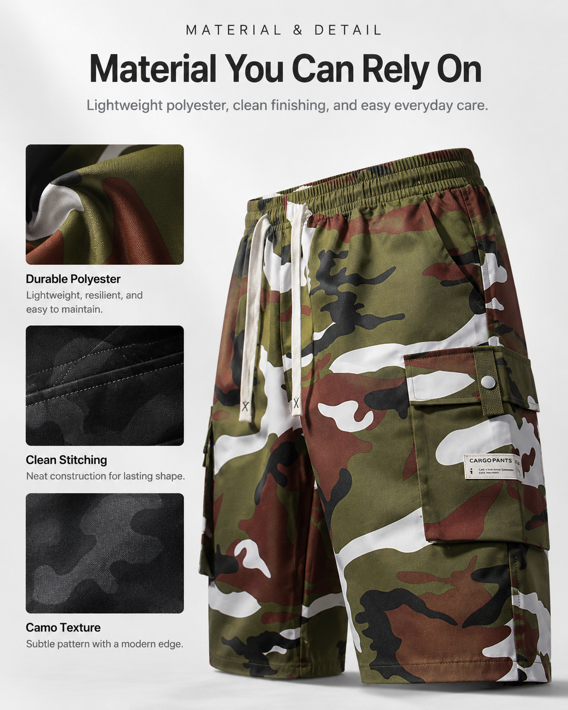 💐69% OFF! Men‘s Camo Cargo Shorts – Multi-Pocket & Lightweight for Adventure 🏕️🔥【Limited Offer】