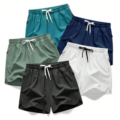 Men's Drawstring Zipper Pocket Shorts