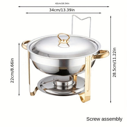 🍽️ LIMITED-TIME 50% OFF! ✨ Stainless Steel Chafing Dish Set – 5QT, Gold, Professional Buffet Warmer ⭐