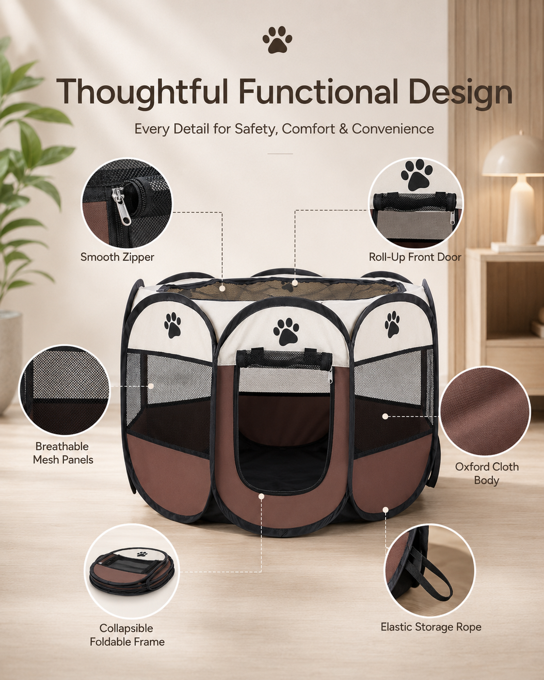🔥 50% OFF 🐾 Summer Pet Portable Playpen – Breathable Mesh, Foldable Design & Indoor/Outdoor Comfort ✨