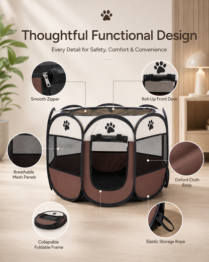 🔥 50% OFF 🐾 Summer Pet Portable Playpen – Breathable Mesh, Foldable Design & Indoor/Outdoor Comfort ✨