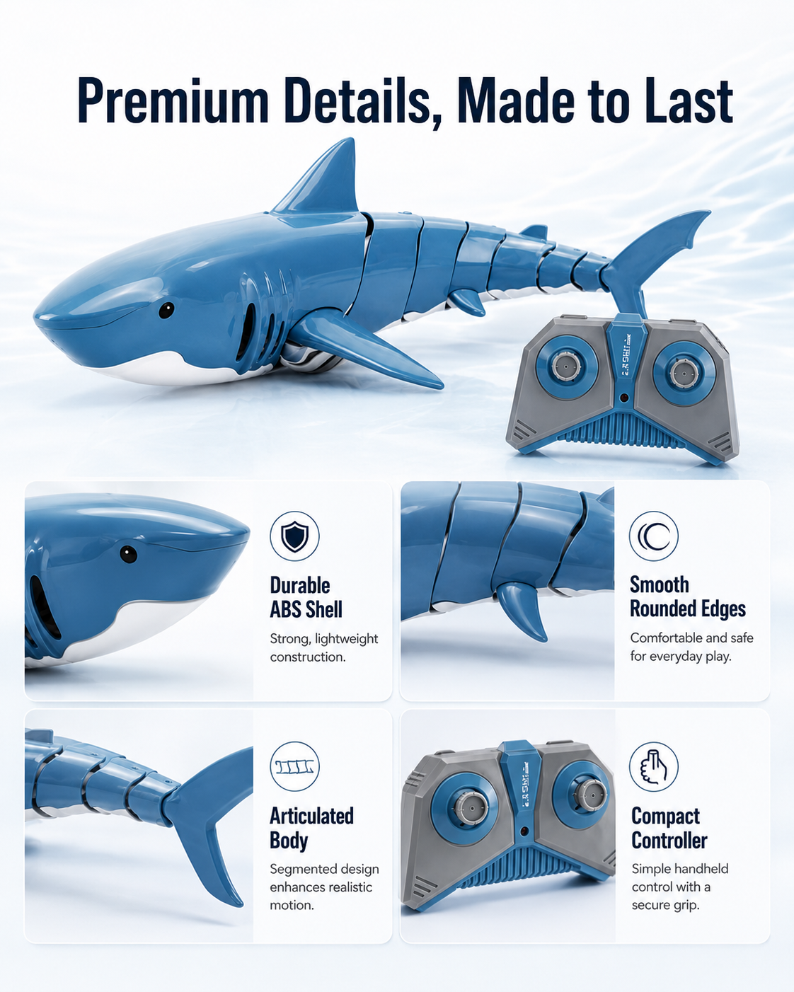 🦈 50% OFF NOW! 🥳 2.4G Remote-Controlled Shark – 50K+ SOLD! – Smooth swimming, rechargeable & durable – perfect for pool or bath – fun aquatic action 🌊