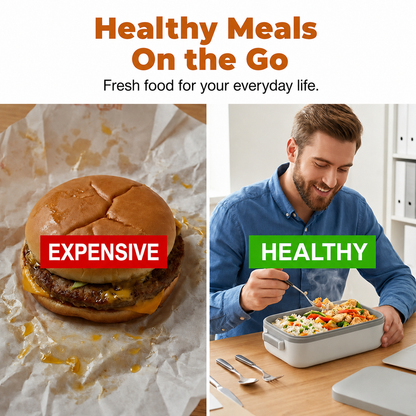 📢📢50% off now！🍱⚡ Portable electric lunch box with self-heating 🔋🌡️