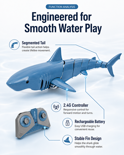 🦈 50% OFF NOW! 🥳 2.4G Remote-Controlled Shark – 50K+ SOLD! – Smooth swimming, rechargeable & durable – perfect for pool or bath – fun aquatic action 🌊