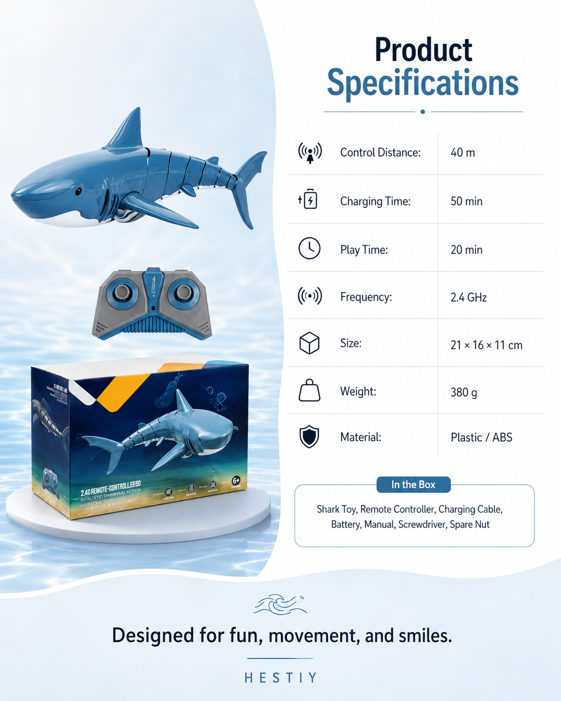 🦈 50% OFF NOW! 🥳 2.4G Remote-Controlled Shark – 50K+ SOLD! – Smooth swimming, rechargeable & durable – perfect for pool or bath – fun aquatic action 🌊