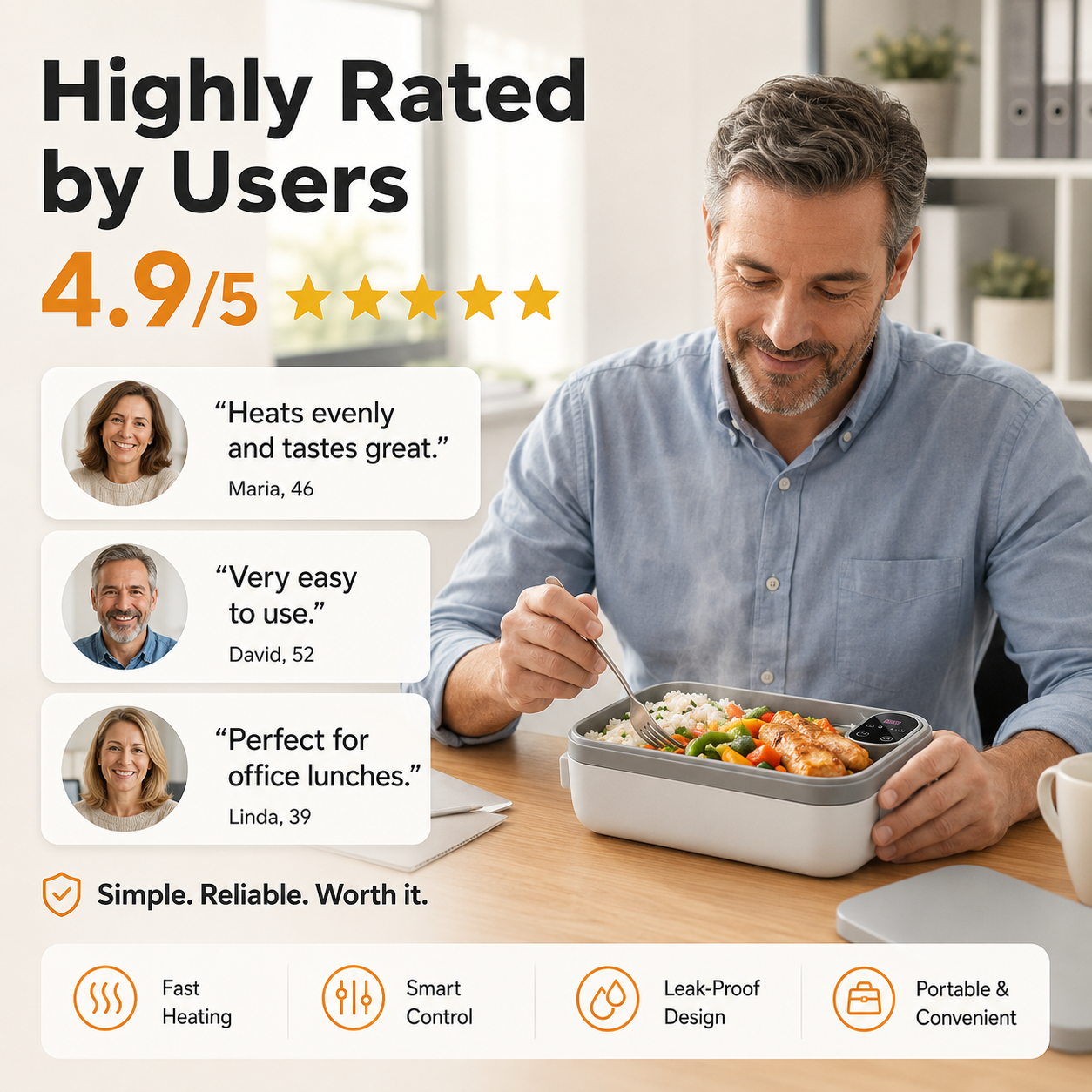 📢📢50% off now！🍱⚡ Portable electric lunch box with self-heating 🔋🌡️