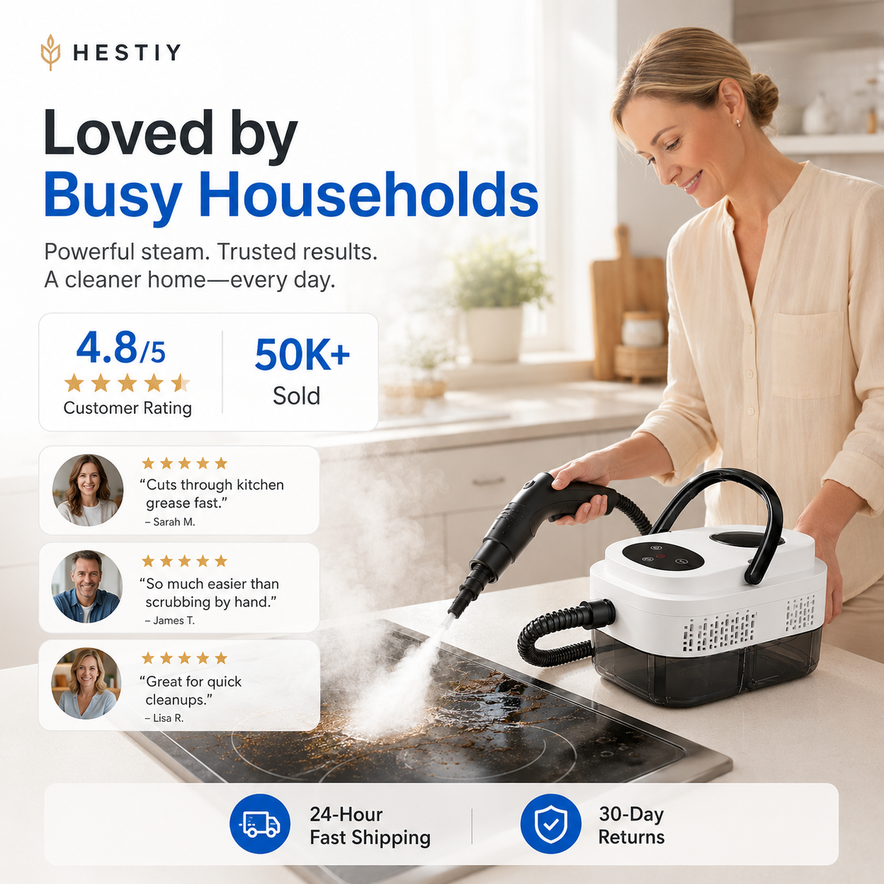 🥳HOT SALE💞50K+ SOLD!📢⏰ 50% OFF!💞Multifunctional High-Temperature Steam Cleaner for Home