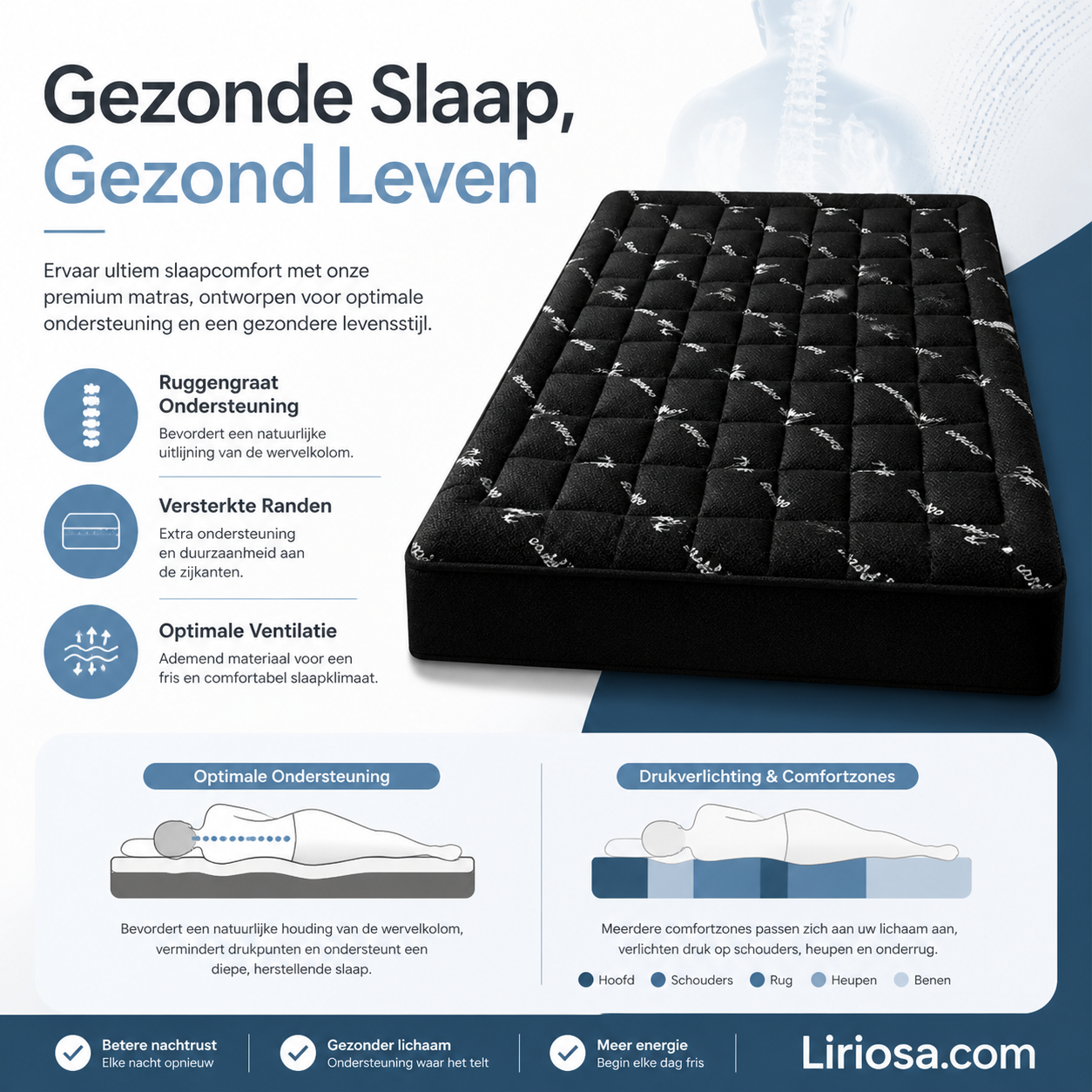 🛌 Verbeterde versie | Matras met bamboevezelvulling 🌱 💤, een ademende slaapervaring die de luchtvochtigheid reguleert, hypoallergeen, duurzaam en milieuvriendelijk ♻️ | Geschikt voor warme nachten en de gevoelige huid | Profiteer nu van 50% korting! 👉