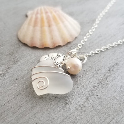 💖Handcrafted Heart Sea Glass Necklace