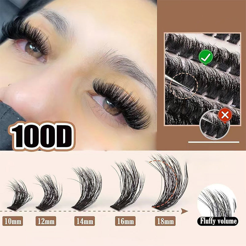 Pluizige DIY krullende wimperclusters