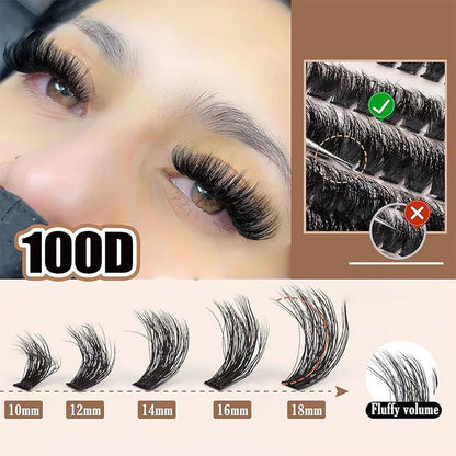 Pluizige DIY krullende wimperclusters