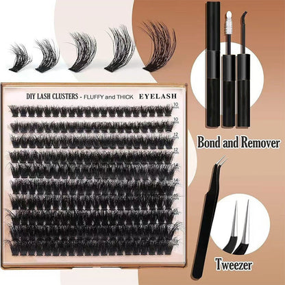 Pluizige DIY krullende wimperclusters