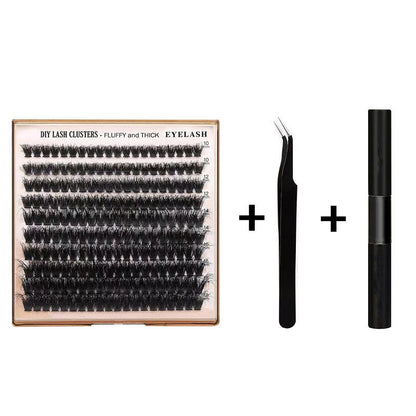 Pluizige DIY krullende wimperclusters