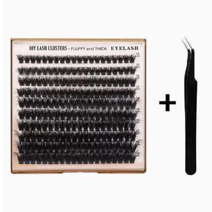 Pluizige DIY krullende wimperclusters