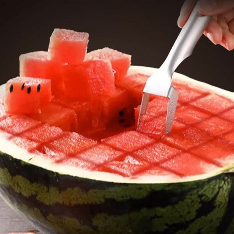 🔥 Koop 1 krijg 1 gratis🔥2-in-1 roestvrijstalen fruitsnijder met vork