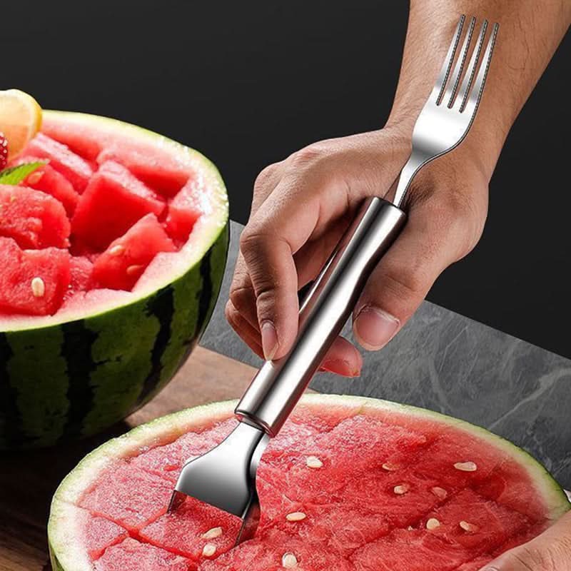 🔥 Koop 1 krijg 1 gratis🔥2-in-1 roestvrijstalen fruitsnijder met vork