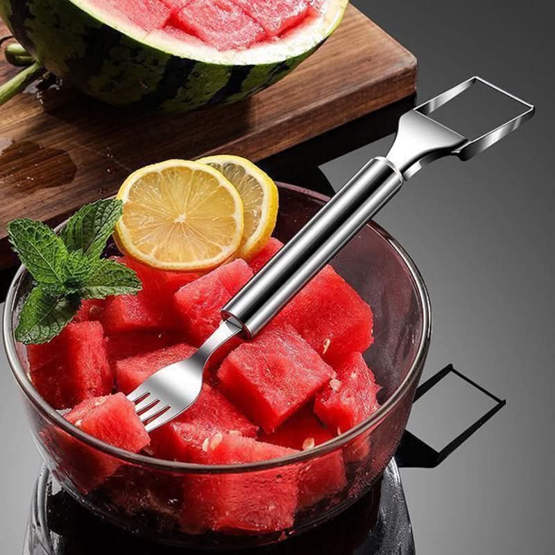 🔥 Koop 1 krijg 1 gratis🔥2-in-1 roestvrijstalen fruitsnijder met vork
