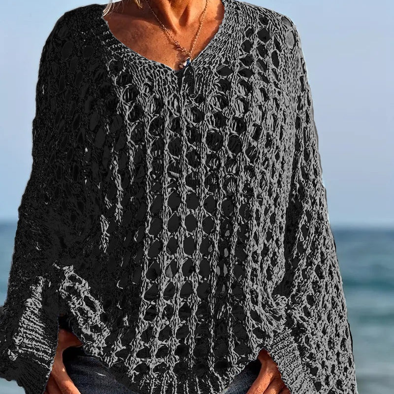 ☀️Summer Sale-50% OFF🌸 Women's Crochet Knit Top – Stylish Open-Knit, Relaxed Fit & Breathable ☀️