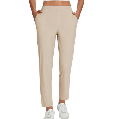 🔥⏳BEPERKTE AANBIEDING 50% KORTING🌞Dames hoge taille broek met ritszakken 👖 – 4-way stretch, buikcontrole, ademend en snel droog, 6 kleuren, S-3XL