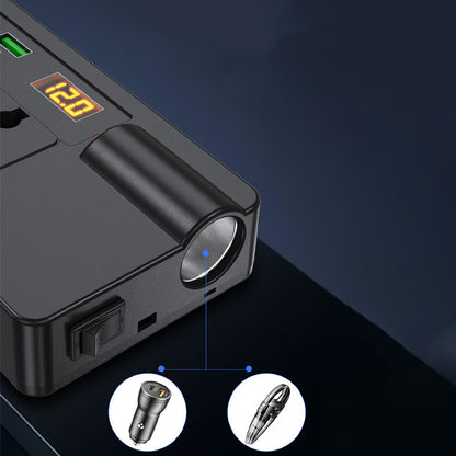 ⚡🔋Draagbare auto-omvormer 12V/24V naar 220V met digitaal display
