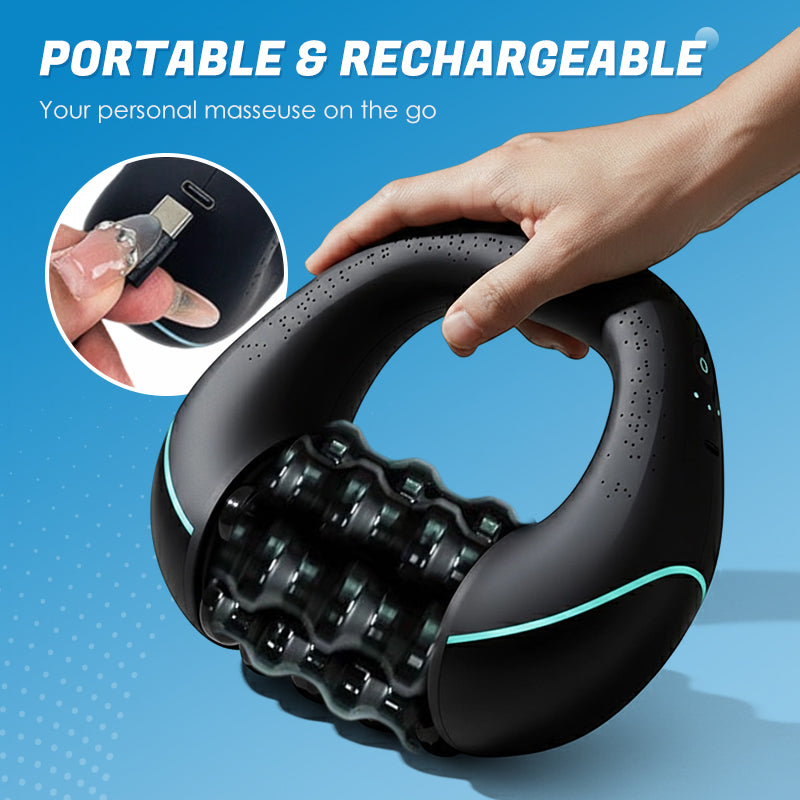 🔥 50% OFF 💆 Electric Handheld Rolling Massager – 3 Speeds, 24 Massage Nodes & Rechargeable Relief