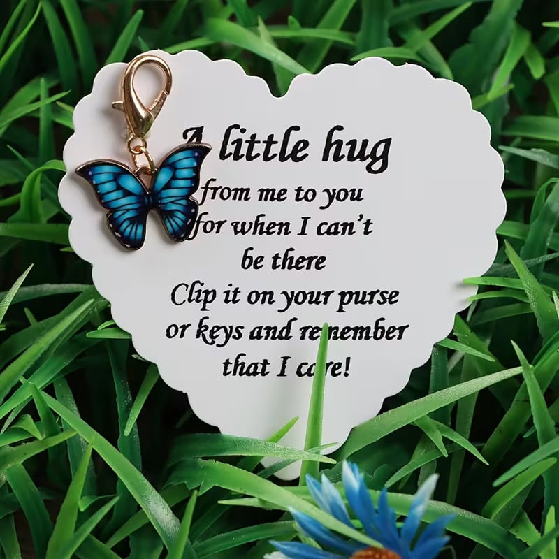 🦋💝Elegant Butterfly Charm with Warm Card