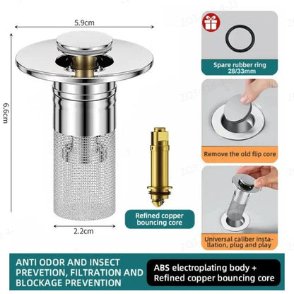 🚿✨ 💥LAST DAY SALE 70% OFF Sets!!🔥Stainless Steel Floor Drain Filter – Stop Hair Clogs Before They Start