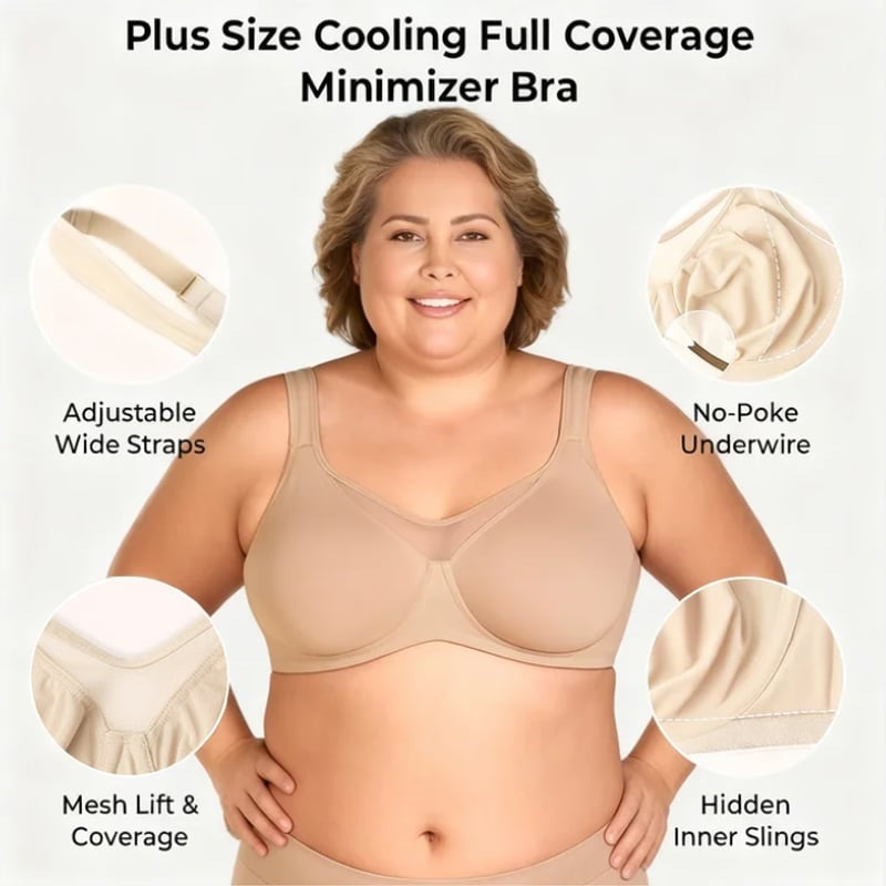 💕 Last Day Special Price £12.99! 💐Women's Elegant Sheer Full Coverage Plus Size Bra