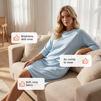 Women's Crew Neck Casual Loose T-Shirt Dress