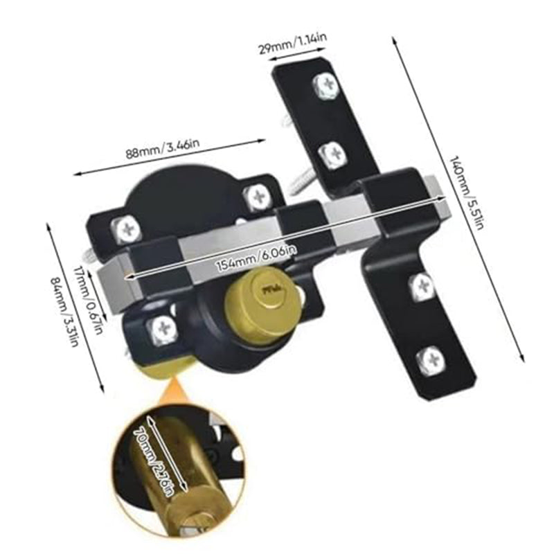 🔒 LIMITED-TIME 50% OFF! ✨ Heavy-Duty Long Throw Gate Lock – Dual-Sided Key, 5 Keys Included 🏡