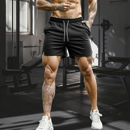 Sneldrogende sportshort voor heren met zakken met ritssluiting