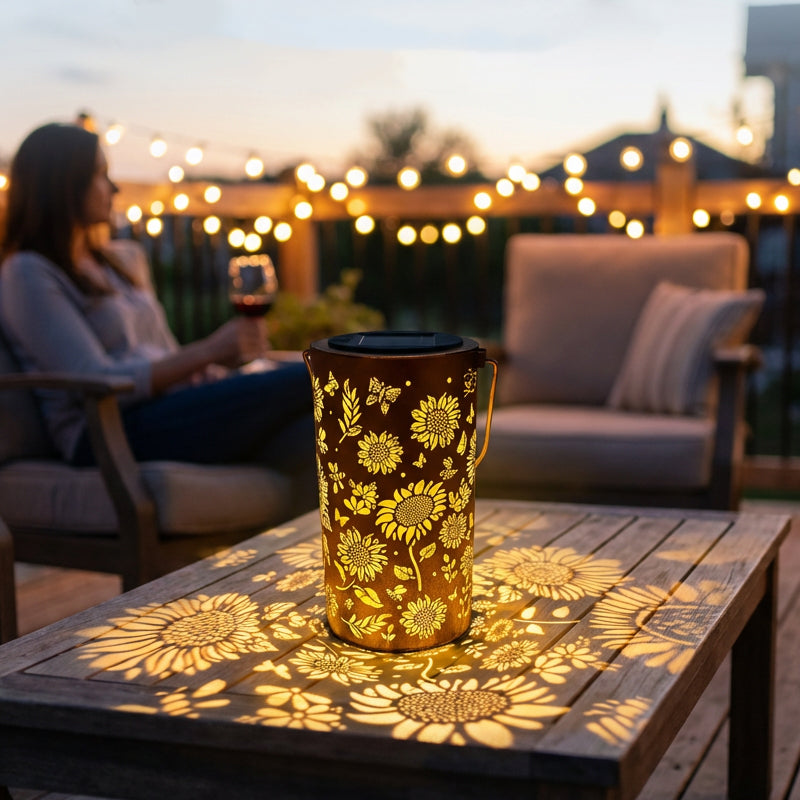🔥Hanging Solar Shadow Lantern with Hollow Design