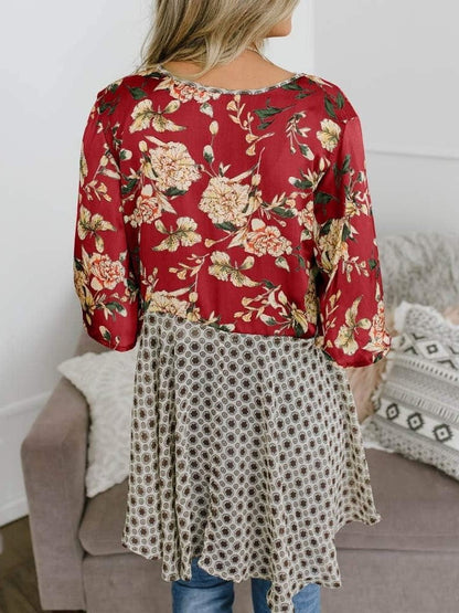 🔥Summer Hot Sale-50% Off!!✨Women's Floral Kimono Ruffle Sleeve Tie Cardigans Flowy Boho Loose Cover Ups