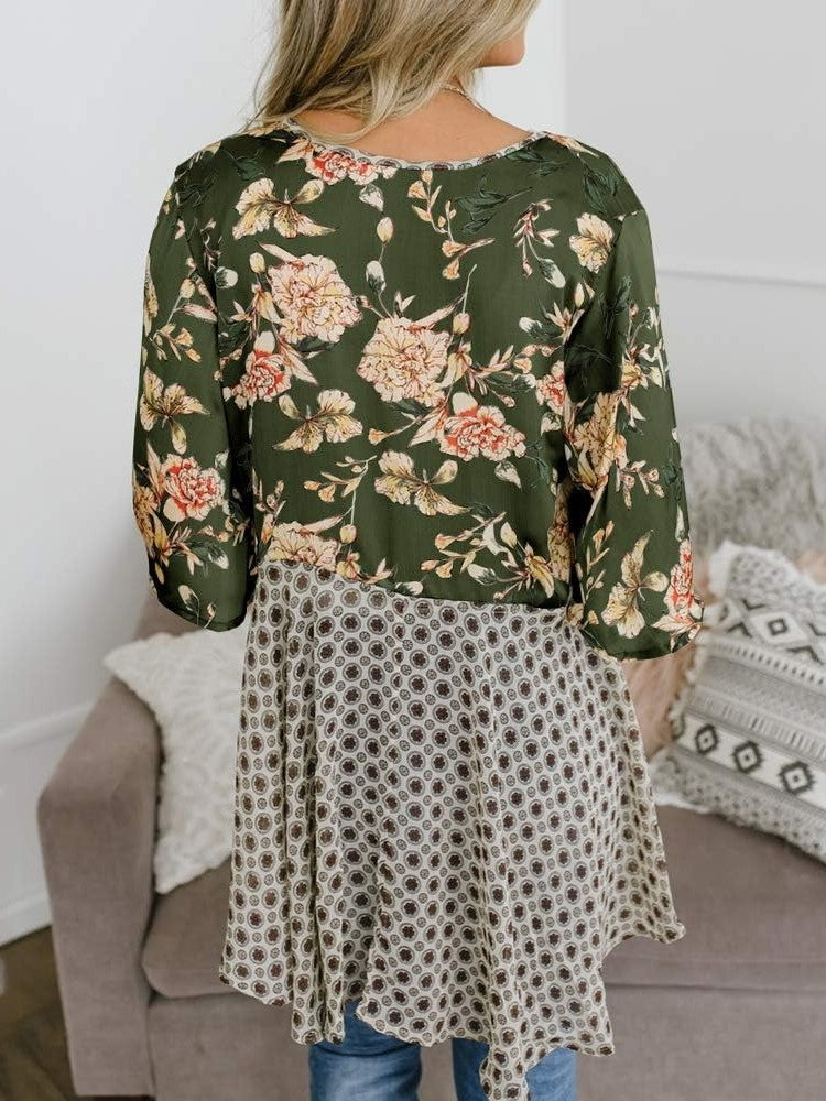 🔥Summer Hot Sale-50% Off!!✨Women's Floral Kimono Ruffle Sleeve Tie Cardigans Flowy Boho Loose Cover Ups