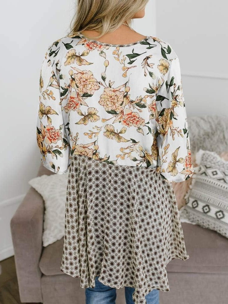 🔥Summer Hot Sale-50% Off!!✨Women's Floral Kimono Ruffle Sleeve Tie Cardigans Flowy Boho Loose Cover Ups