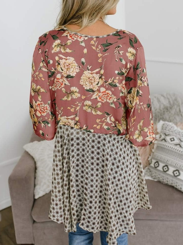 🔥Summer Hot Sale-50% Off!!✨Women's Floral Kimono Ruffle Sleeve Tie Cardigans Flowy Boho Loose Cover Ups