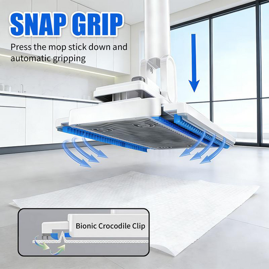 🧹  50% OFF! ✨ Hands-Free Flat Mop – Shark-Tooth Grip, Universal Cloths, Telescopic 🪥