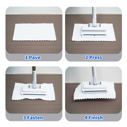 🧹  50% OFF! ✨ Hands-Free Flat Mop – Shark-Tooth Grip, Universal Cloths, Telescopic 🪥