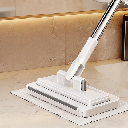 🧹  50% OFF! ✨ Hands-Free Flat Mop – Shark-Tooth Grip, Universal Cloths, Telescopic 🪥